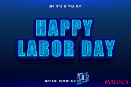 Happy labor day editable 3d text effect