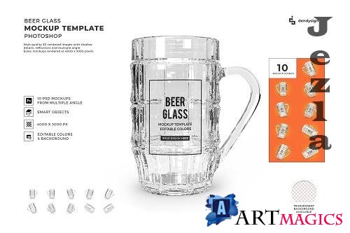 Beer Drinking Glass Mockup Template Bundle - 1463536
