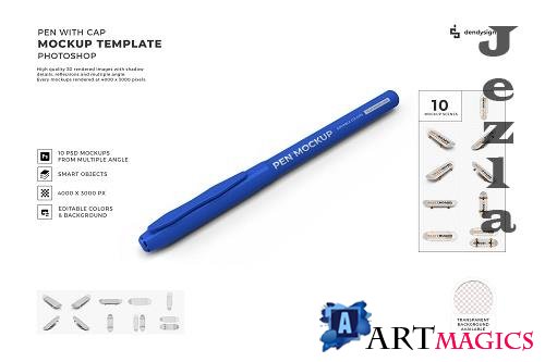Pen with Cap Mockup Template Bundle - 1463544
