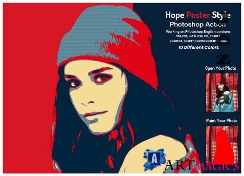 Hope Poster Style Photoshop Action - 5822816