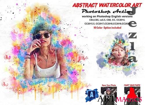 Abstract Watercolor Art PS Action - 5800254