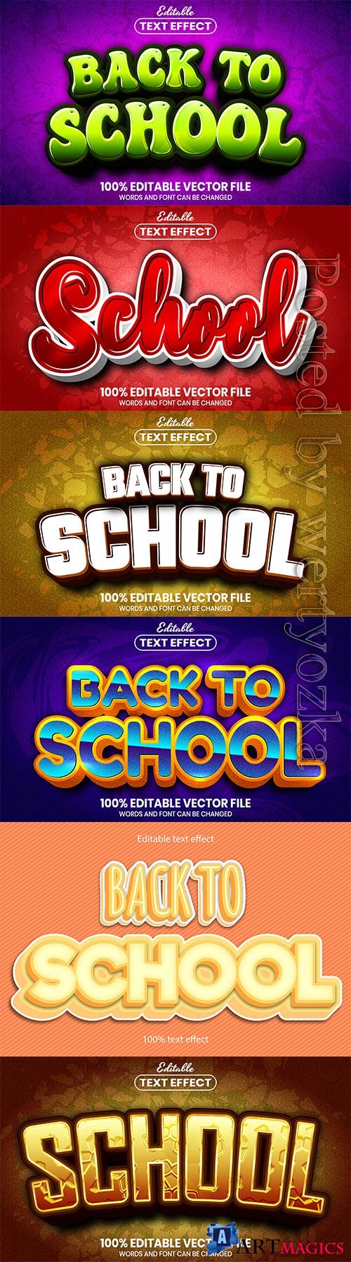 Back to school editable text effect vol 6