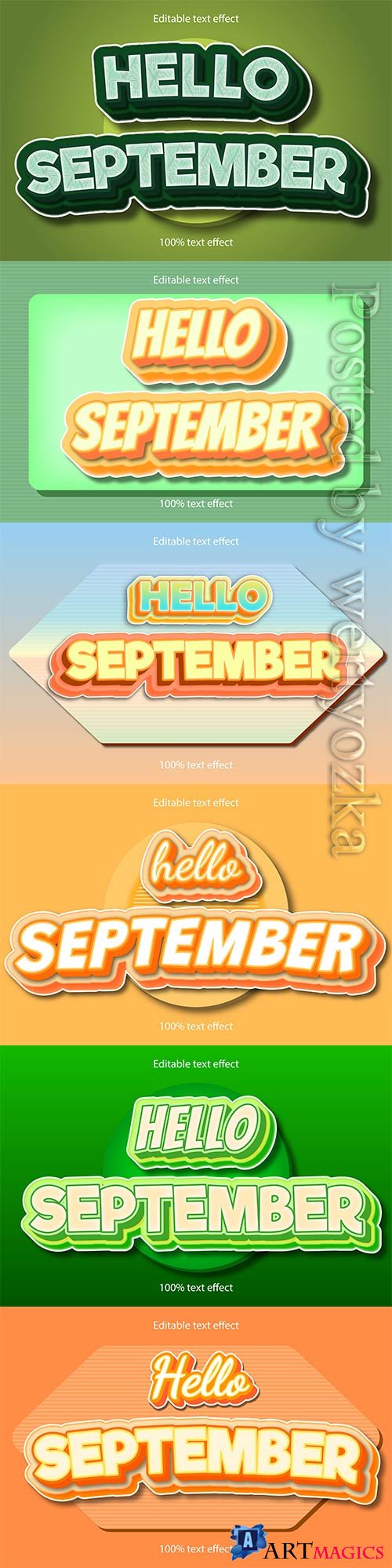 Hello september editable text effect vol 7