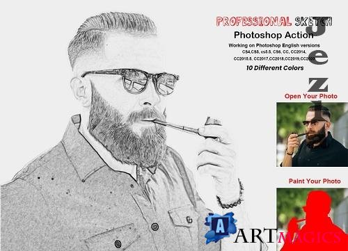 Professional Sketch Photoshop Action - 5851796