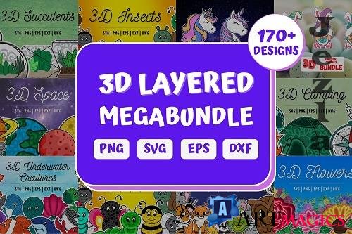 3D Layered SVG Bundle | Megabundle | Mandala - 1365713