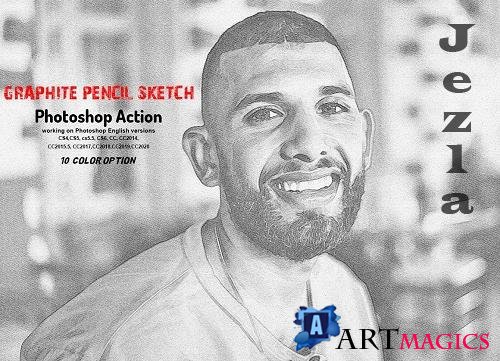 Graphite Pencil Sketch PS Action - 5962169