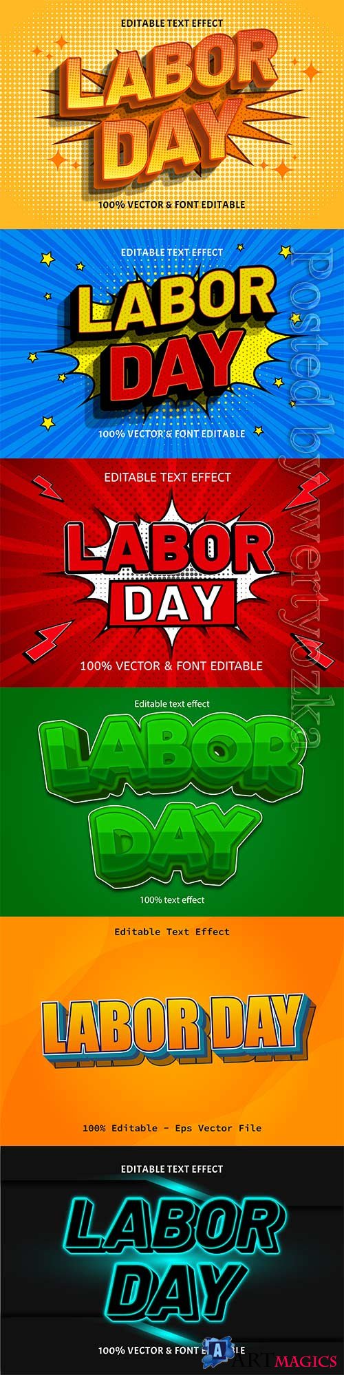 Labor day editable text effect vol 9