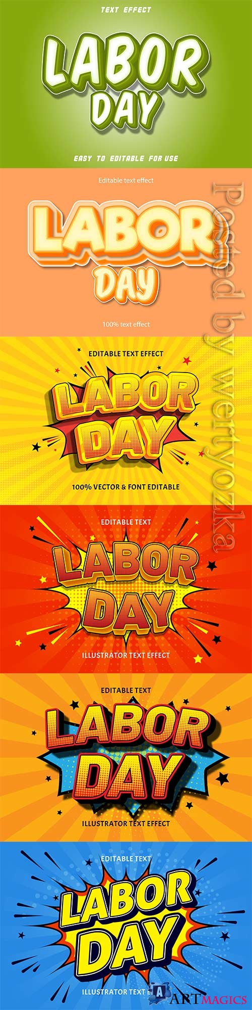 Labor day editable text effect vol 8