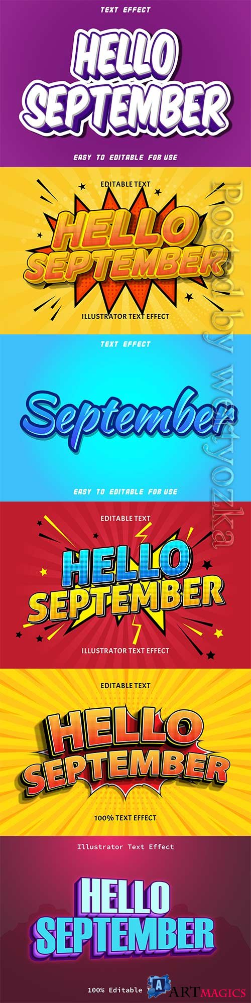 Hello september editable text effect vol 10