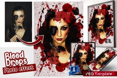 Blood Drops Photo effect template