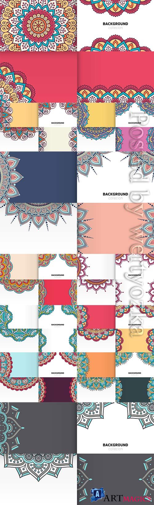 Background vector template in ethnic style