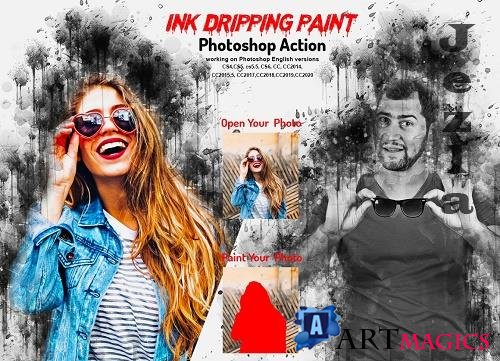 Ink Dripping Paint Photoshop Action - 6218813
