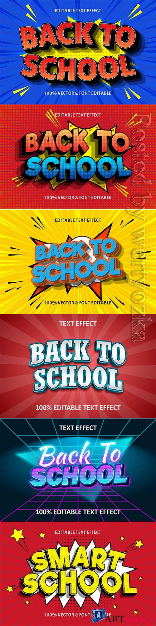 Back to school editable text effect vol 13