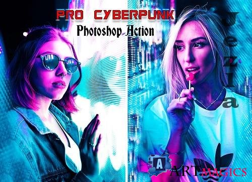 Pro Cyberpunk Photoshop Action - 6215870