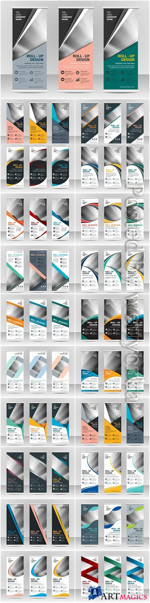 Vertical business banners in vector