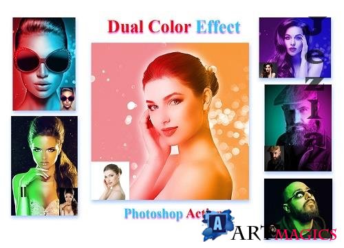 Dual Color Effect Photoshop Action - 4524037