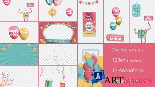 Videohive - Birthday and Party Kit 32948415 - Project for After Effects
