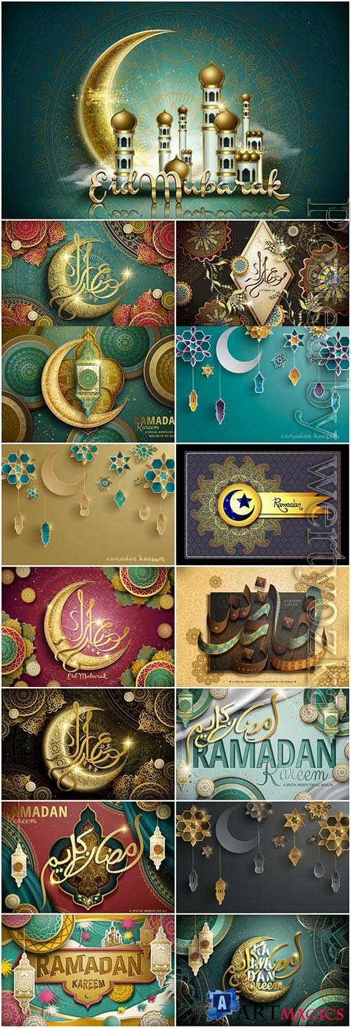 Ramadan Karem, Islamic posters in vector