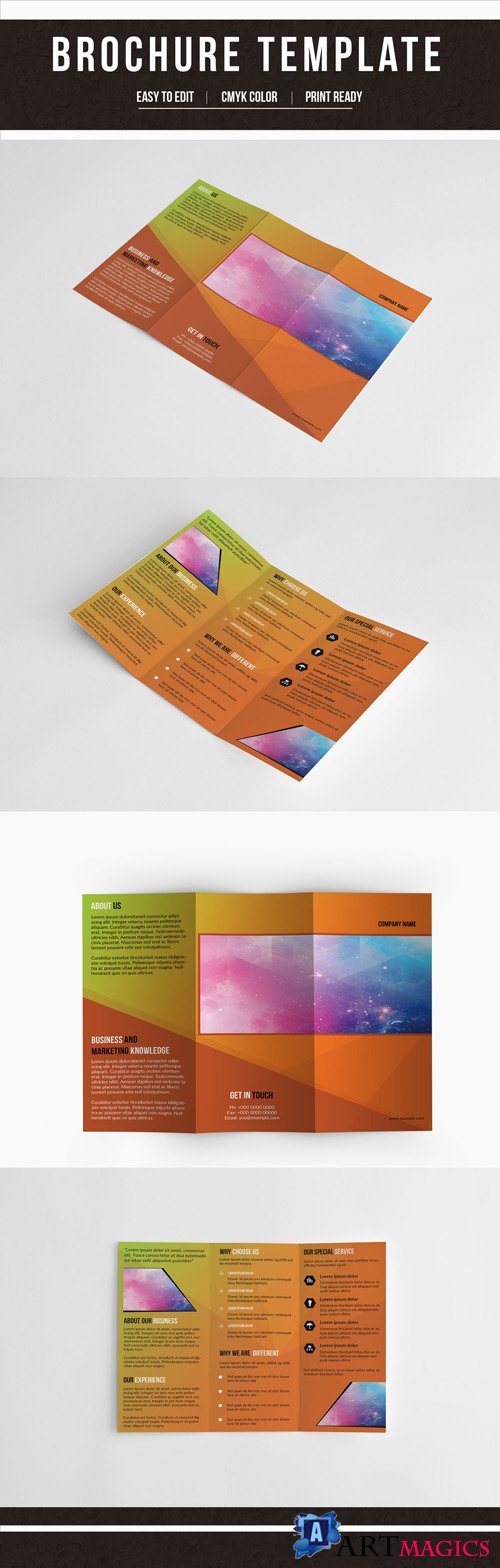 Orange and Yellow Trifold Brochure Layout