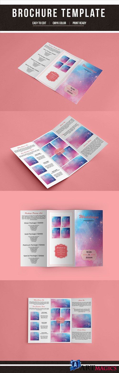 Photography Brochure Layout with Pink Accents