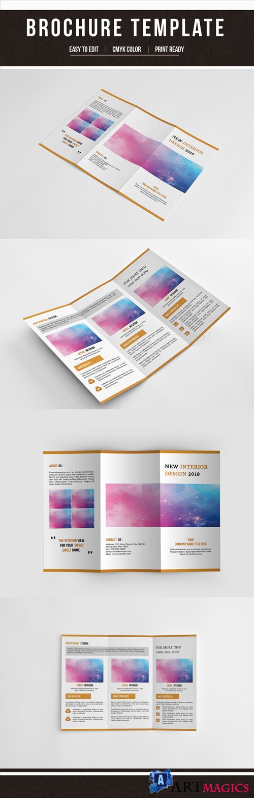 Business Brochure Layout with Orange Accents