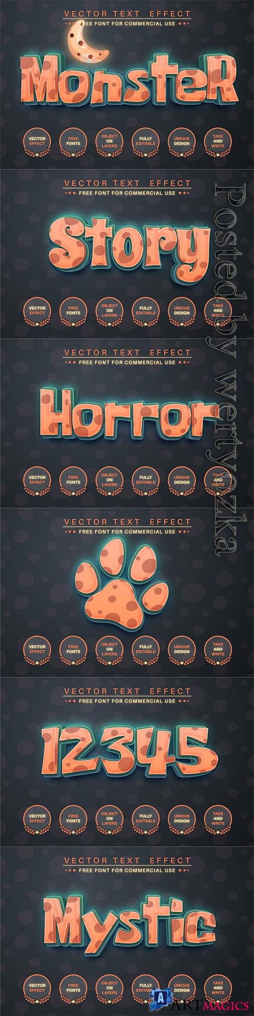 Halloween Monster - edit text effect, font style