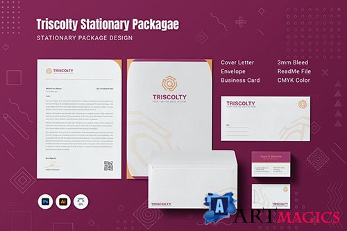Triscolty Stationery device for brand identity
