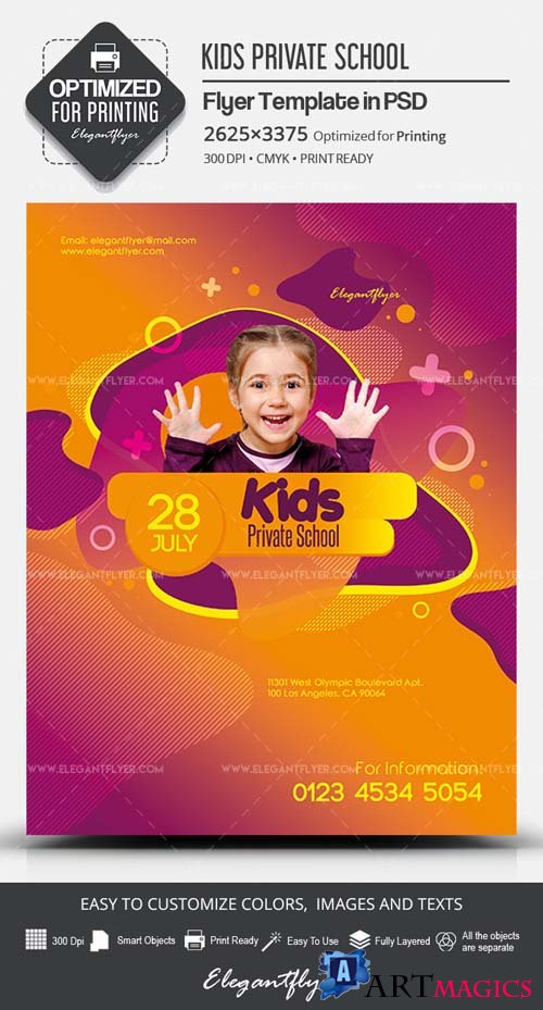 Kids Private School PSD Flyer