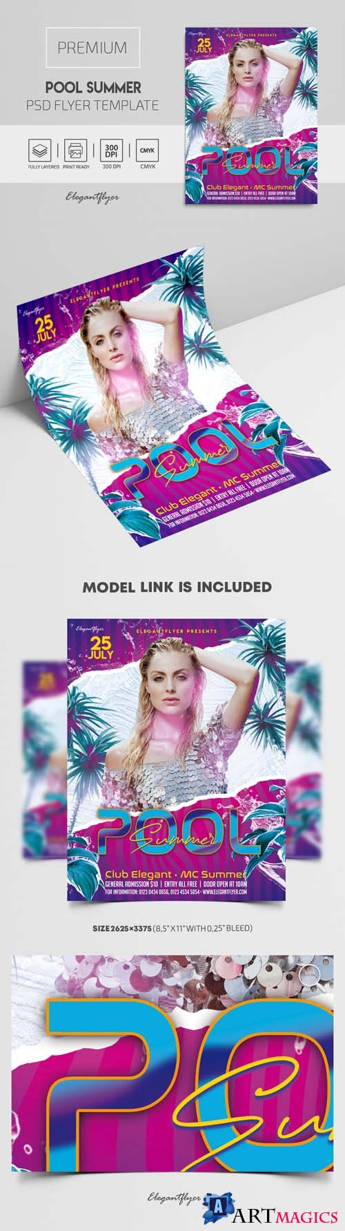Pool Summer Party PSD Flyer