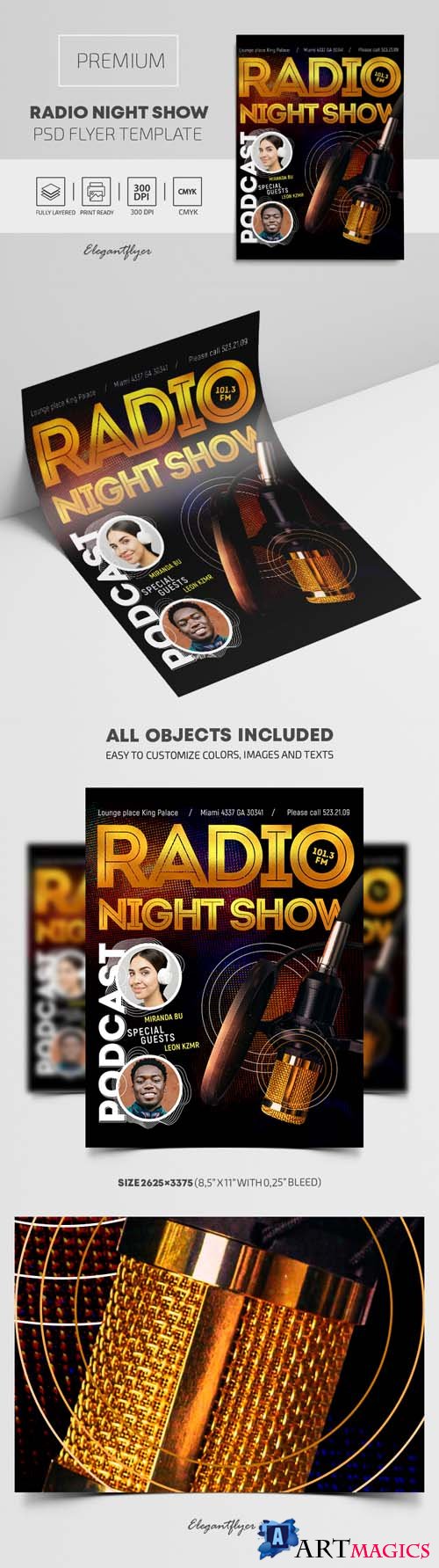 Radio Night Show Premium PSD Flyer Template