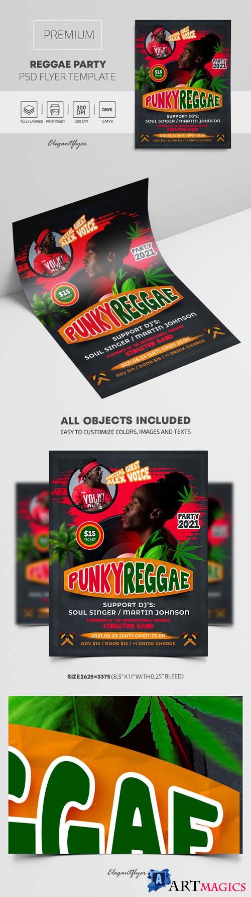 Reggae Party Premium PSD Flyer Template