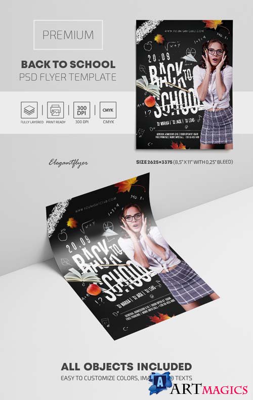 Back to School Premium PSD Flyer Template vol 3