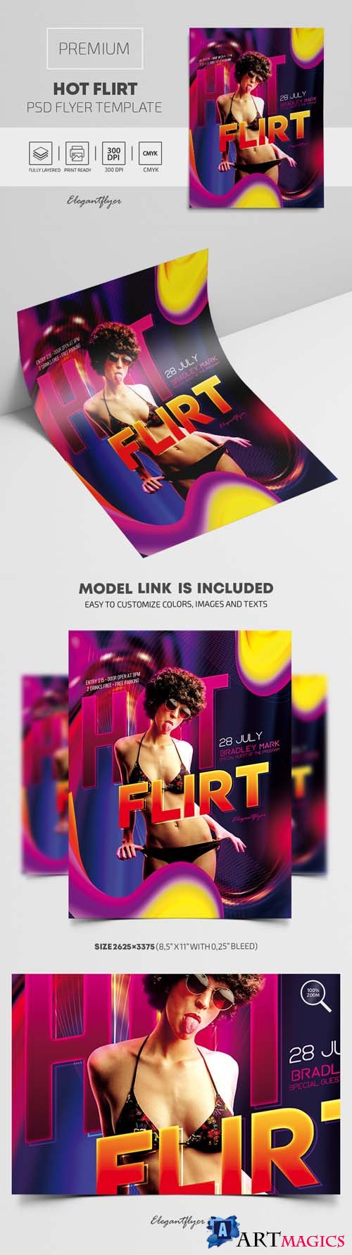 Hot Flirt Party Premium PSD Flyer Template