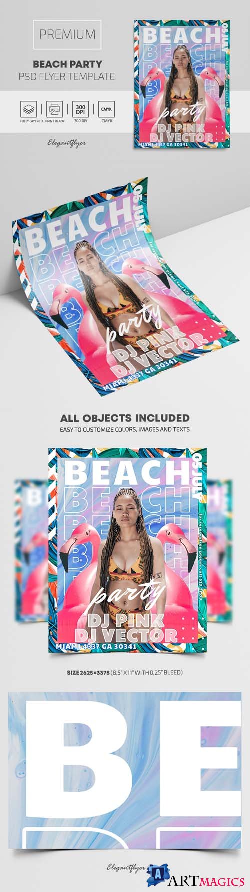 Beach Party Premium PSD Flyer Template
