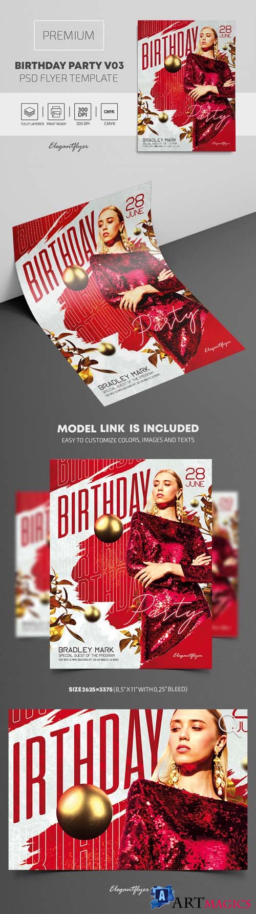 Birthday Party Premium PSD Flyer Template