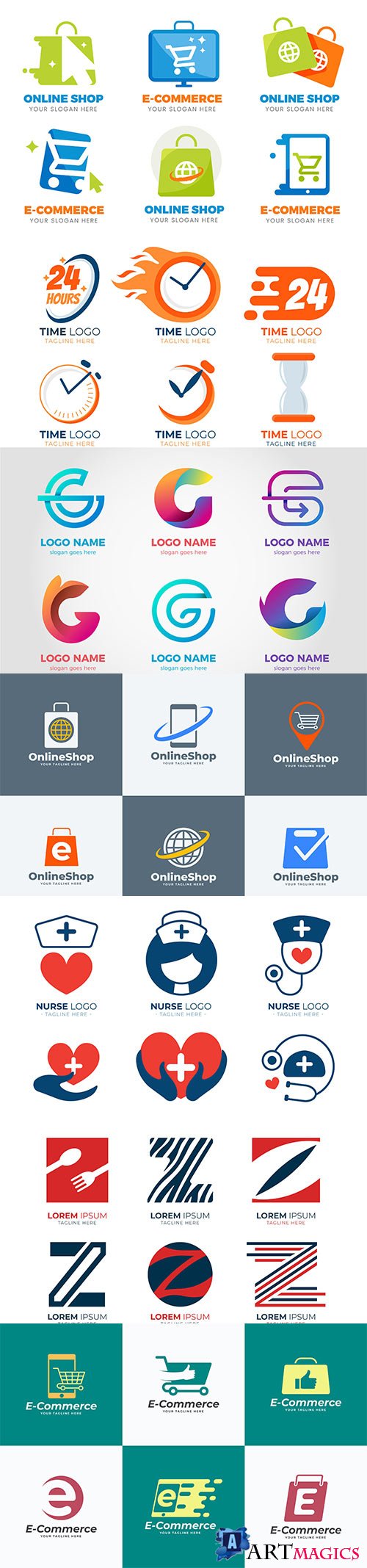 Logos and signs in vector