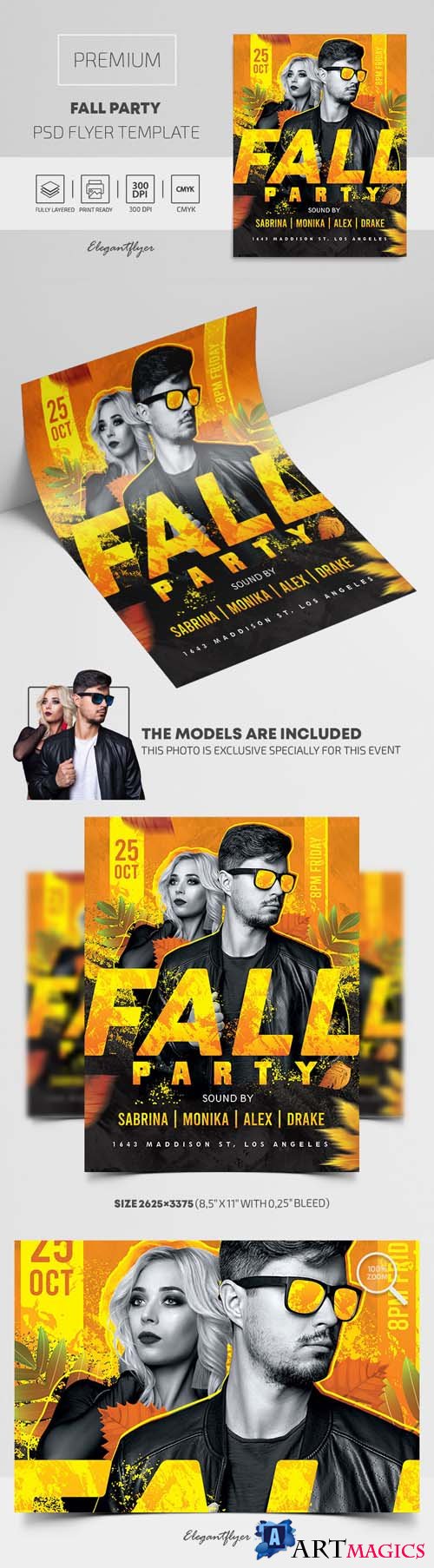 Fall Party Premium PSD Flyer Template