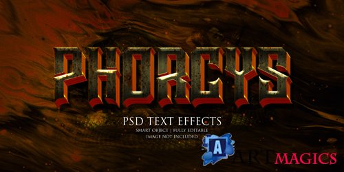 Phorcys text effect Premium Psd