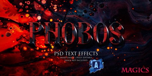 Phobos text effect Premium Psd