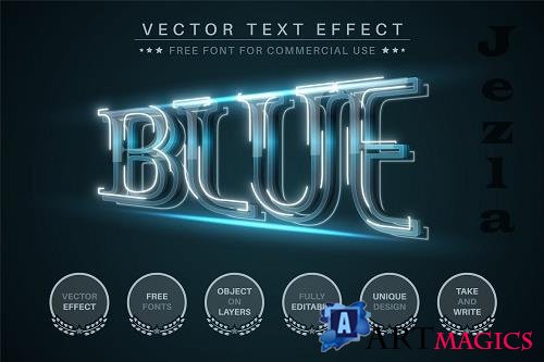 Blue Flash - Editable Text Effect - 6412446