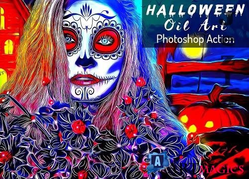 Halloween Oil Art PS Action - 6415773