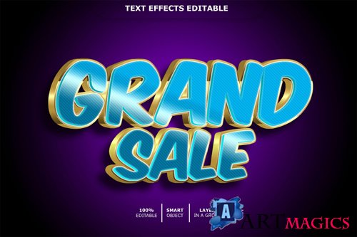 Grand sale text effect editable Premium Psd