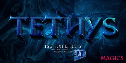 Tethys text effect Premium Psd