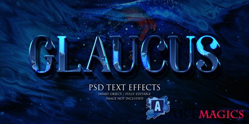 Glaucus text effect Premium Psd