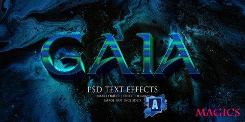 Gaia text effect Premium Psd