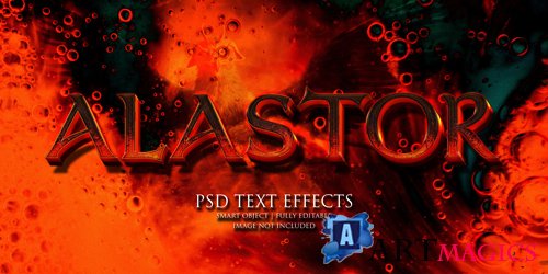 Alastor text effect Premium Psd