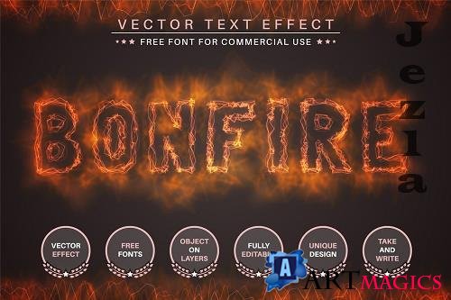 Bonfire - editable text effect - 6435743
