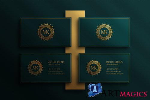 Photoshop business card mockup with shadow overlay design Premium Psd