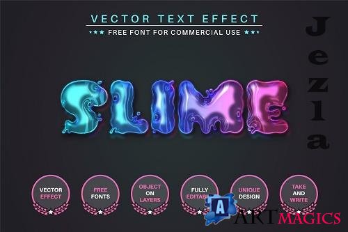Rainbow Slime - Editable Text - 6453179