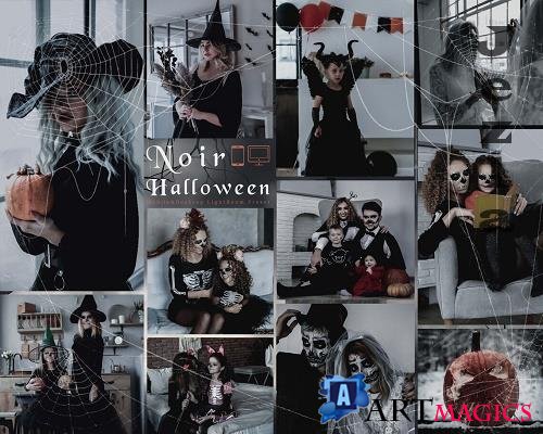 12 Noir Halloween Mobile & Desktop Lightroom Presets, Autumn Spooky Tone LR Preset, Deep Moody, DNG Blogger For Photographer Instagram Theme